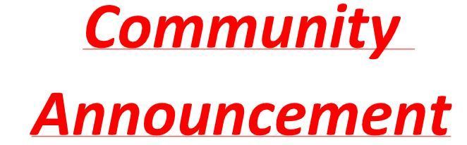 Community Announcement